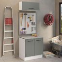 Ver imagem 2 de Kit com Balcão e Armário Aéreo Multiuso 80cm Agata Madesa