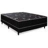 Cama Box Casal Ortopédica Conjugada 138x188x52 Tampo Preto Matelassê - 1