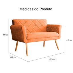 Nmaoradeira Isabela 02 Lugares Veludo Cores - DS Estofados - Terracota - 5