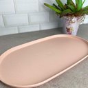 Ver imagem 7 de Travessa Oval Bambu Plástico 38x21cm Prato Bandeja Servir Petisco Salgados Lines Lyor