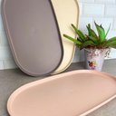 Ver imagem 5 de Travessa Oval Bambu Plástico 38x21cm Prato Bandeja Servir Petisco Salgados Lines Lyor