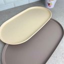 Ver imagem 4 de Travessa Oval Bambu Plástico 38x21cm Prato Bandeja Servir Petisco Salgados Lines Lyor