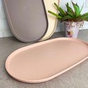 Ver imagem 3 de Travessa Oval Bambu Plástico 38x21cm Prato Bandeja Servir Petisco Salgados Lines Lyor