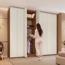 Ver imagem 7 de Guarda-Roupa Casal 8 Portas 6 Gavetas Grande Rio Clean Miminalista Yescasa Freijó e Off White