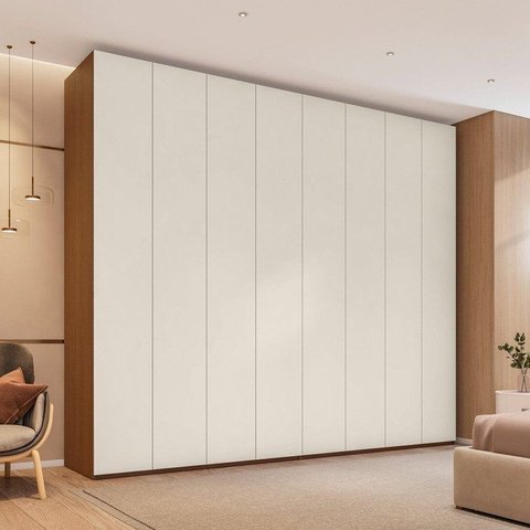 Guarda-Roupa Casal 8 Portas 6 Gavetas Grande Rio Clean Miminalista Yescasa Freijó e Off White