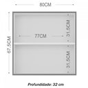 Ver imagem 3 de Armário Aéreo Cozinha 2 Portas Damasco/off White - Poquema