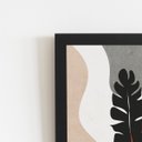Ver imagem 2 de Folha Silhueta Planta Colorido Quadro Moldura Preta 60x40cm