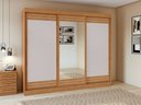 Ver imagem 7 de Guarda-Roupas Casal Nice 3 Portas 1 Espelho 4 Gavetas Flex com Pés - Lp - Rei de Casa Amendoa Clean/