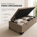 Ver imagem 4 de Box Baú Solteiro Nature Elite 88x188 cm com Pistão a Gás Bege Escuro