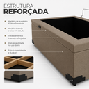 Ver imagem 6 de Box Baú Solteiro Nature Elite 88x188 cm com Pistão a Gás Bege Escuro
