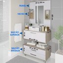 Ver imagem 4 de Gabinete para Banheiro Completo 80cm com Cuba Painel e Nicho Class Branco/Preto - Arte Cas