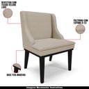 Ver imagem 4 de Cadeira Decorativa Sala de Jantar Base Fixa de Madeira Firenze Veludo Luxo Prata/Preto G19 - Gran Be