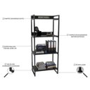Ver imagem 4 de Estante Multiuso 60cm 4 Prateleiras C08 Preto Onix