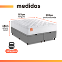 Ver imagem 3 de Cama Box Baú Colchão Casal King Molas Ensacadas Real 193x203x68cm Branco / Cinza Inducol