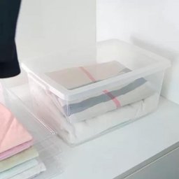 Caixa Organizadora 7,5l Tampa Click Ordene My Closet Plástica Transparente Roupeiro Lavanderia - 2