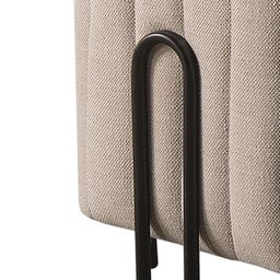 Puff Realeza Decorativo com Linho Cinza e Pés Preto - 4