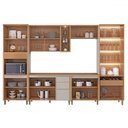 Ver imagem 3 de Cozinha Completa Allure 14 Portas 4 Gavetas 100% Mdf com Vidro Jequitibá/gris - Linea Brasil
