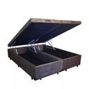 Ver imagem 4 de Cama Box Baú Bipartido Casal Blindado Suede + Colchão Casal Espuma Extra Firme D33 Elegance Ortopédi