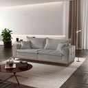 Ver imagem 1 de Sofá Matrix 02 Módulos de 90cm B25cm Meu Sofá Online A230 Linho Cinza