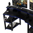 Ver imagem 3 de Mesa Gamer Cockpit Preto com Vermelho Tecnomobili Me4167 Cor: Preto/azul