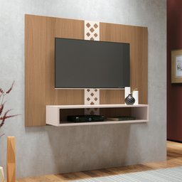 Painel Suspenso Skin para Sala de Estar/ Escritório Freijó Off White - 2