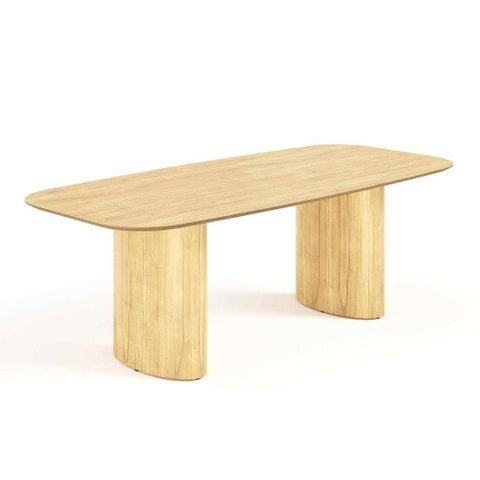 Mesa de Jantar Orgânica Tivoli 240cm X 110cm 9 Lugares Lamina Cinamomo Damasco
