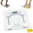 Ver imagem 2 de Balança Digital Corporal de Vidro Temperado Eletrônica Quadrada Transparente de Chão 180kg
