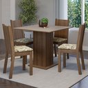Ver imagem 1 de Conjunto Sala de Jantar Mesa Tampo de Madeira 4 Cadeiras Rustic/crema/lírio Bege Samara Madesa
