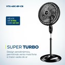 Ver imagem 2 de Ventilador de Coluna Mondial Super Turbo 40cm 8 Pás 140w 127v Preto/prata - Vtx-40c-8p-cr