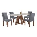 Ver imagem 1 de Mesa Kyra 120CMX90CM 4 Cadeiras Canela Tampo Smart Plus Vidro Off White