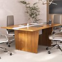 Ver imagem 2 de Mesa de Reunião para Escritório com 02 Tomadas 179cm Unik A02 Freijó Branco - Lyam Decor