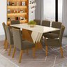 Conjunto Sala de Jantar Mesa Tampo Mdf e Vidro 8 Cadeiras Itália Espresso Móveis - 1