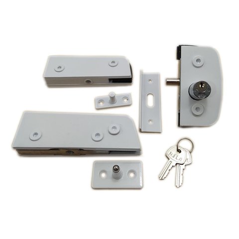 Kit porta pivotante para vidro temperado blindex 6 e 10mm - Branco
