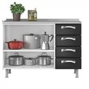 Ver imagem 2 de Balcão 120cm 2 Portas e 4 Gavetas Premium Itatiaia