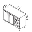 Ver imagem 4 de Balcão 120cm 2 Portas e 4 Gavetas Premium Itatiaia