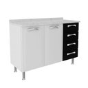 Ver imagem 3 de Balcão 120cm 2 Portas e 4 Gavetas Premium Itatiaia