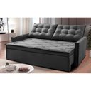Ver imagem 1 de Sofá Sem Caixa Retrátil e Reclinável 1,85m Cama inBox Studio Suede Velusoft Cinza