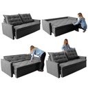 Ver imagem 7 de Sofá Sem Caixa Retrátil e Reclinável 1,85m Cama inBox Studio Suede Velusoft Cinza