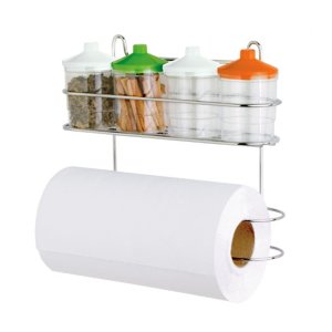 Suporte Para Rolo Com 4 Potes Tampas Passerini - Prata