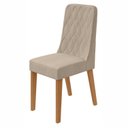 Ver imagem 3 de Conjunto Sala de Jantar 6 Lugares Retangular Tampo Vidro/MDF 170cm Mesa Astrid com Cadeiras Luar Bege Amêndoa Clean/Off White/Linho Rinzai Bege