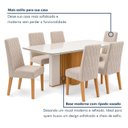 Ver imagem 6 de Conjunto Sala de Jantar 6 Lugares Retangular Tampo Vidro/MDF 170cm Mesa Astrid com Cadeiras Luar Bege Amêndoa Clean/Off White/Linho Rinzai Bege