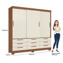 Ver imagem 5 de Guarda Roupa Casal 3 Portas de Correr 9 Gavetas Morretes Jatobá Areia - Santos Andirá