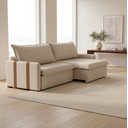Ver imagem 1 de Sofá-Cama Faenzo  Retrátil 3 Lugares 1,80MT Linho Bege Luxo