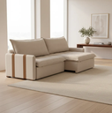 Ver imagem 1 de Sofá-Cama Faenzo Retrátil 3 Lugares 1,80MT Linho Bege Luxo