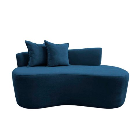 Namoradeira Sofá Feijão Hana Orgânica Bouclé Azul Marinho