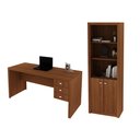 Ver imagem 1 de Escritório com Mesa para Computador e Armário C/ Prateleiras 2 Portas Amendoa - Fdecor