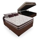 Ver imagem 1 de Cama Baú Viúva + Colchão de Molas Superlastic Classic Viúva - 128x188:marrom
