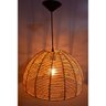 Pendente Luminária Lustre Meia Lua Grande Palha de Milho Fibra Natural 40x25 +fio:natural/110v/220v - 3