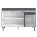 Ver imagem 2 de Balcão de Pia Cozinha Tatiane 120 Cm Cinza Fosco sem Tampo Ajl Móveis