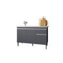 Ver imagem 1 de Balcão de Pia Cozinha Tatiane 120 Cm Cinza Fosco sem Tampo Ajl Móveis